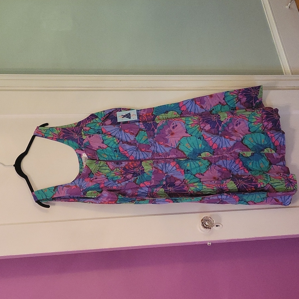 Cherry Velvet, Isobel Lotus Tropical Foliage Dress